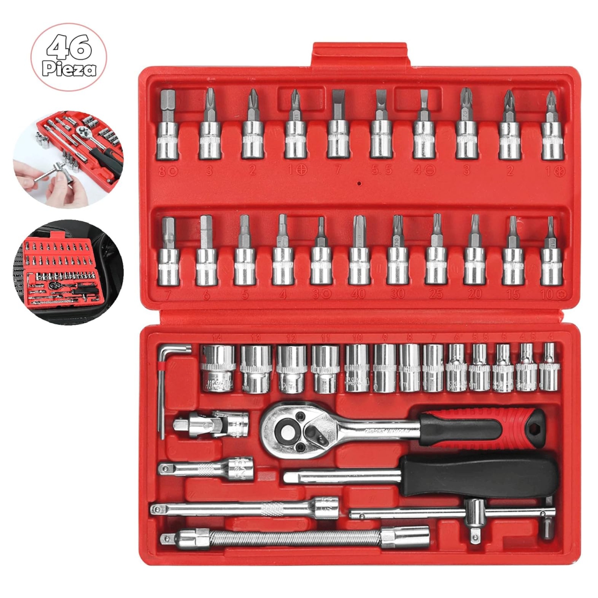 Kit herramienta 46pcs Ratchet estuche